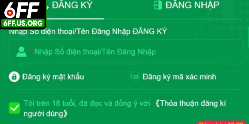 Mở biểu mẫu đăng ký 6FF và chuẩn bị thao tác điền thông tin