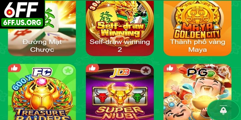 Tải app 6FF còn giúp bạn được tận hưởng kho trò chơi đa dạng